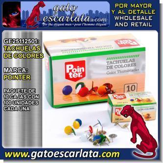 Lee el articulo completo TACHUELAS DE COLORES MARCA POINTER - PAQUETE DE 10 CAJAS CON 100 UNIDADES CADA UNA Lee el articulo completo TACHUELAS DE COLORES MARCA POINTER - PAQUETE DE 10 CAJAS CON 100 UNIDADES CADA UNA