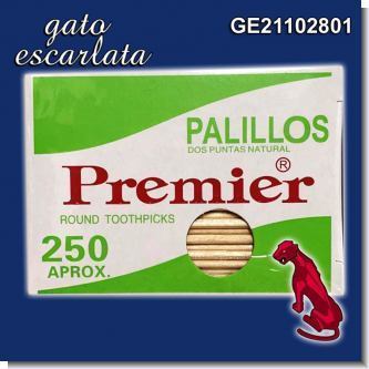 Lee el articulo completo PALILLOS REDONDOS PARA DIENTES DOBLE PUNTA - 12 CAJA DE 250 UNIDADES CADA UNO