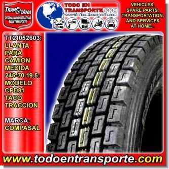 Lee el articulo completo LLANTA PARA CAMION MARCA COMPASAL MEDIDA 245-70-19.5: MODELO CPD81 TACO TRACCION