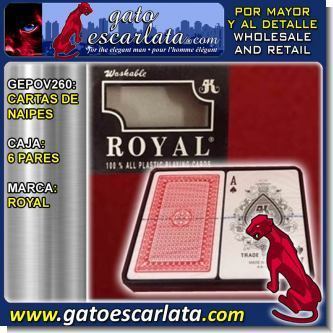 Lee el articulo completo CARTAS DE NAIPES MARCA ROYAL - CAJA DE 6 PARES