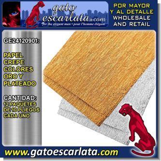 Lee el articulo completo PAPEL CREPE COLORES ORO Y PLATEADO - 12 PAQUETES DE 10 PLIEGOS CADA UNO