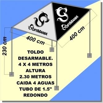 Read full article DISASSEMBLY LABELED AWNING OF 4 METERS X 4 METERS X 3.5 METERS OF 4 WATERS