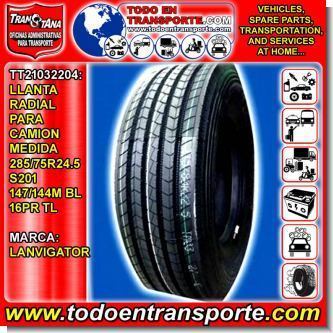 Read full article RADIAL TIRE FOR VEHICLE TRUCK BRAND LANVIGATOR SIZE 285 / 75R24.5 S201 MODEL 147 / 144M BL 16PR TL
